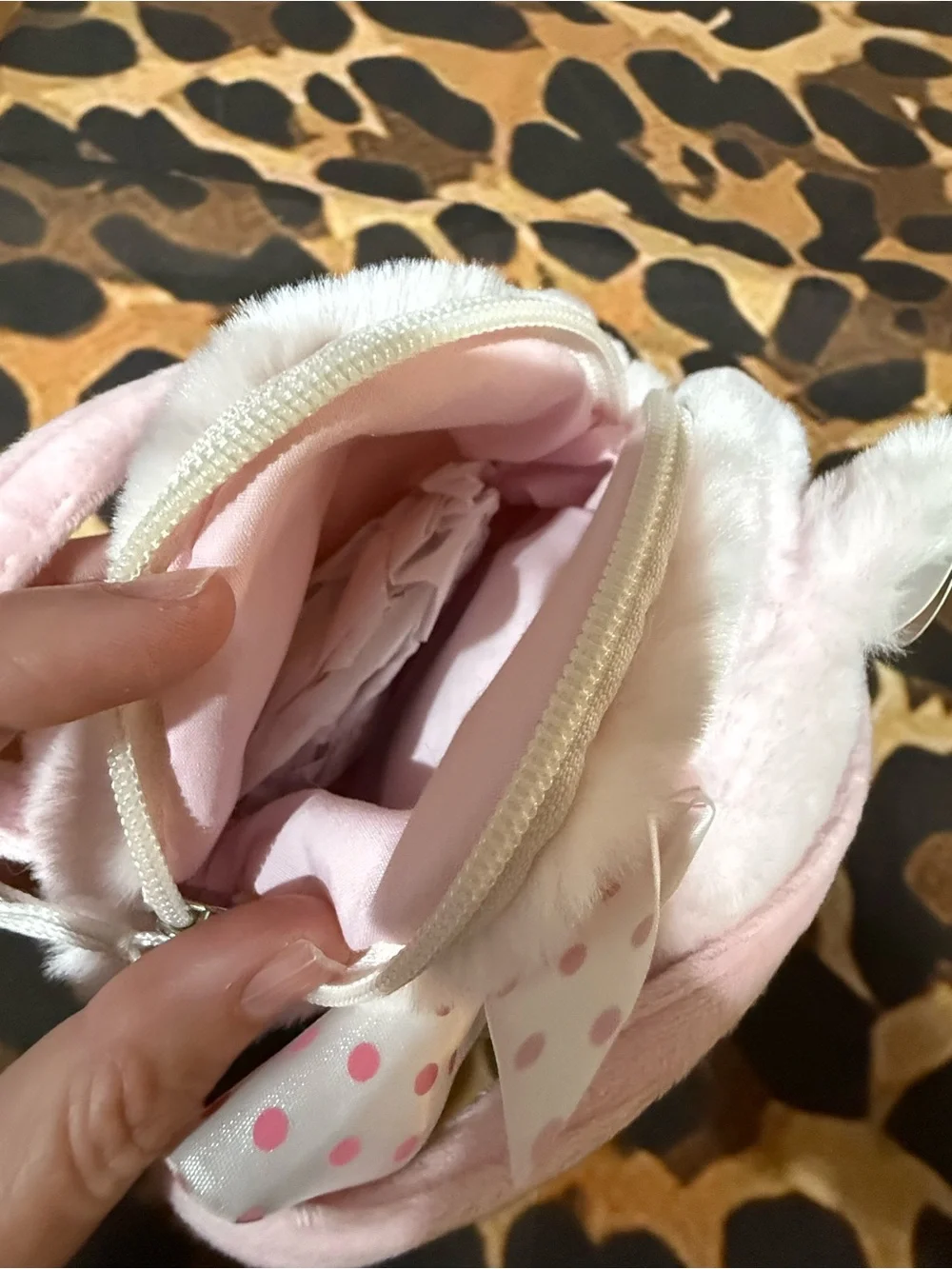 Pink Plush Kitty Zipper purse bag with Bow - Kids Accessories